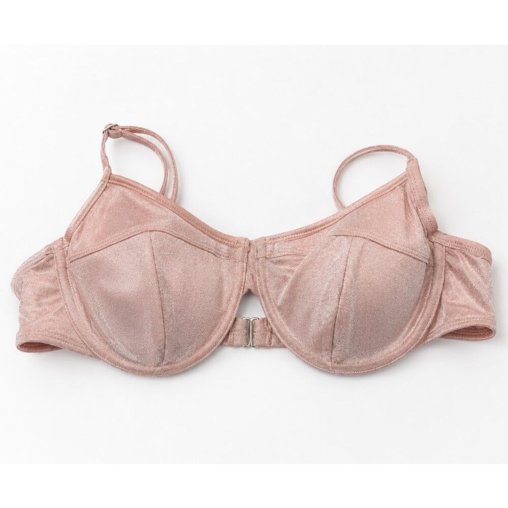 Xhilaration Shimmer Underwire Bikini Top Pink Metallic Swim Top XL NWT
